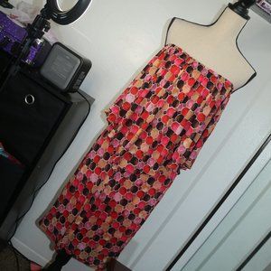 Thalia Sodi Red Multi Combo Popover Dress